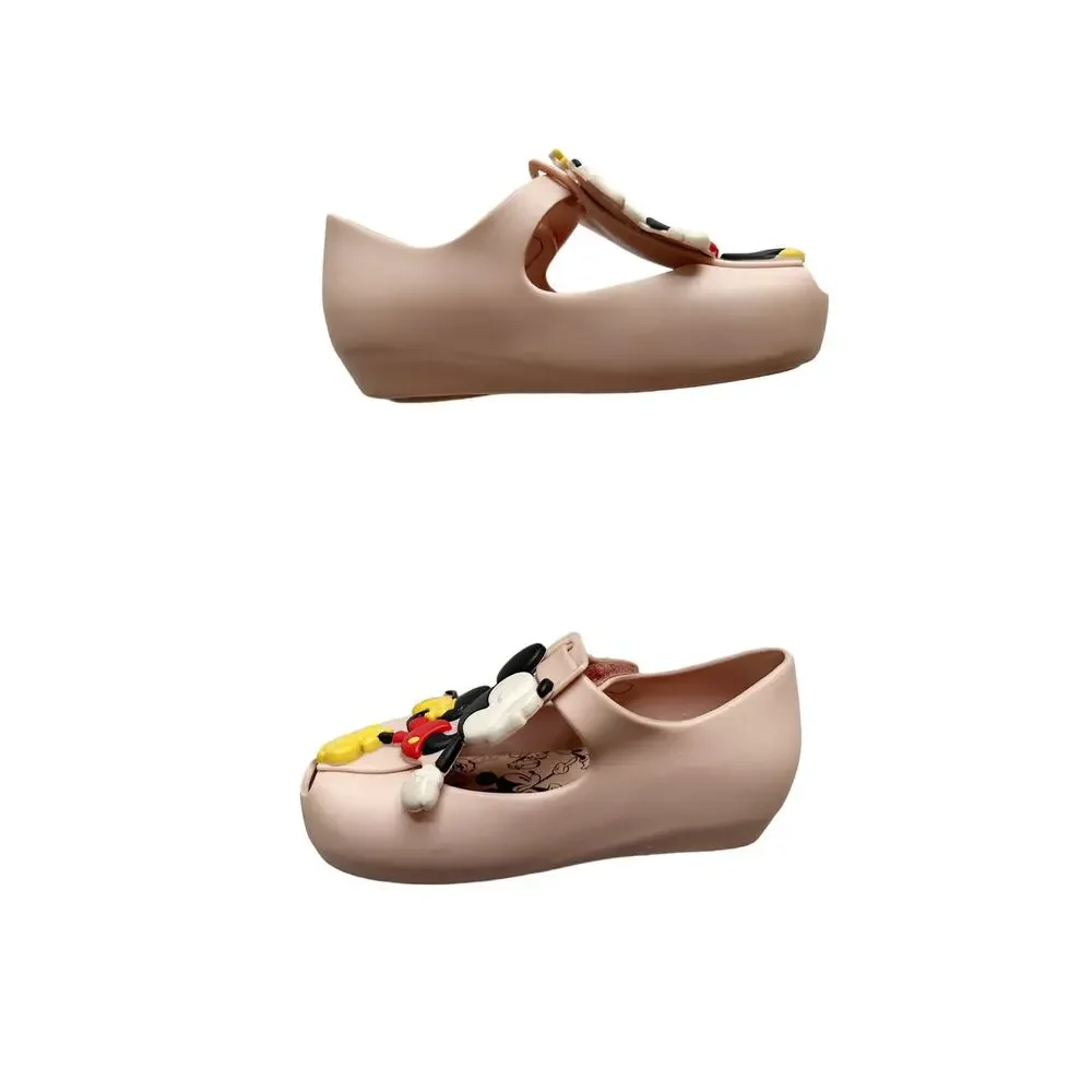Mini Melissa Mickey + Minnie T-Strap Flats Size 7
